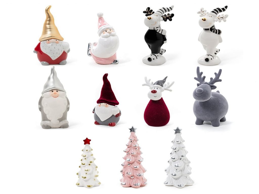 Statuine natale in ceramica assortite h10cm