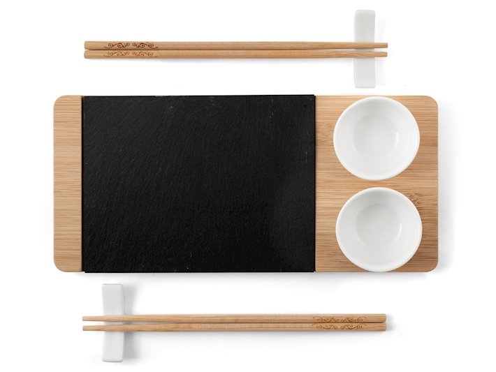 Set Sushi da 8pz in Ardesia e Bamboo cm14X30