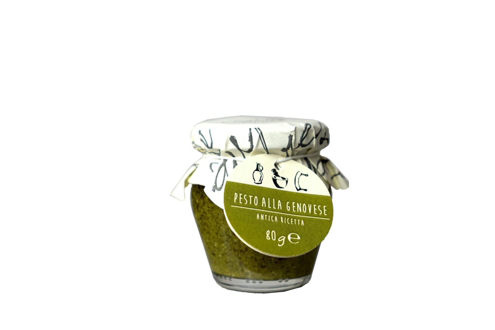 Pesto alla genovese"antica ricetta" con aglio di vessalico 80gr